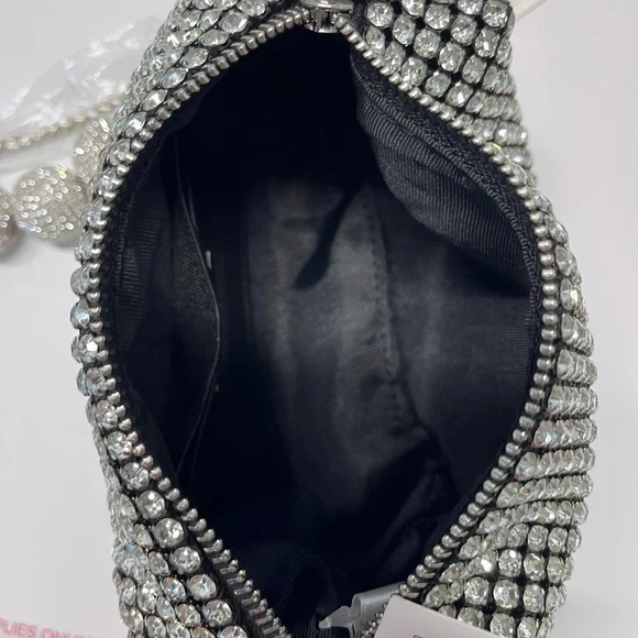 Urban Expressions Rhinestone Embellished Silver Bag NWT - Picture 11 of 13